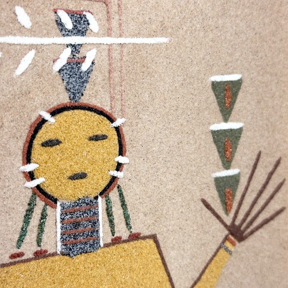 Wilson Price "Whirlwind" Sand Painting Signed Artist Hand Written Note - Picture 7 of 10